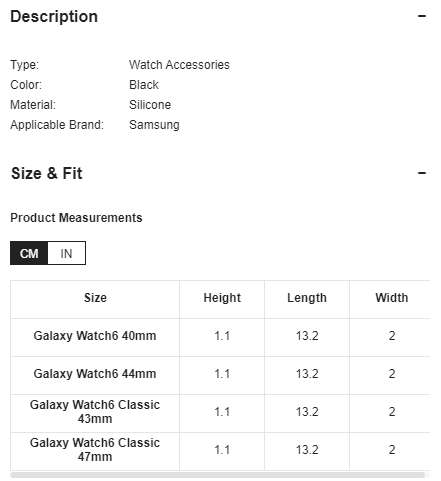 Samsung Watch 6 Wave Buckle Strap (BLACK)