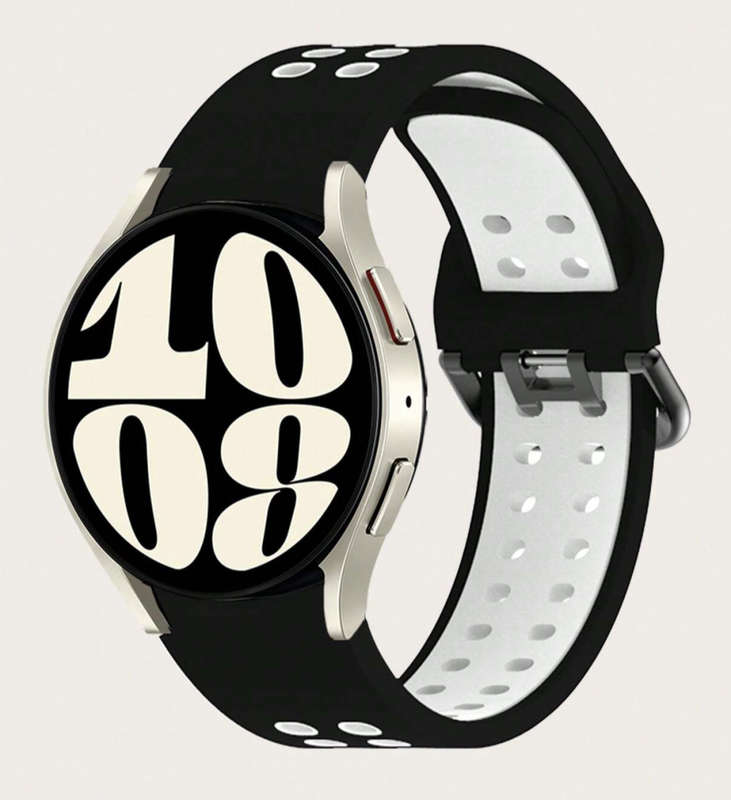 Samsung Watch 6 Buckle Two Colour Strap (Black/White)