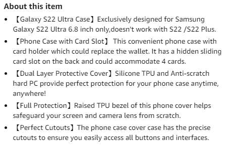 Samsung S22 Ultra Flip Card Case
