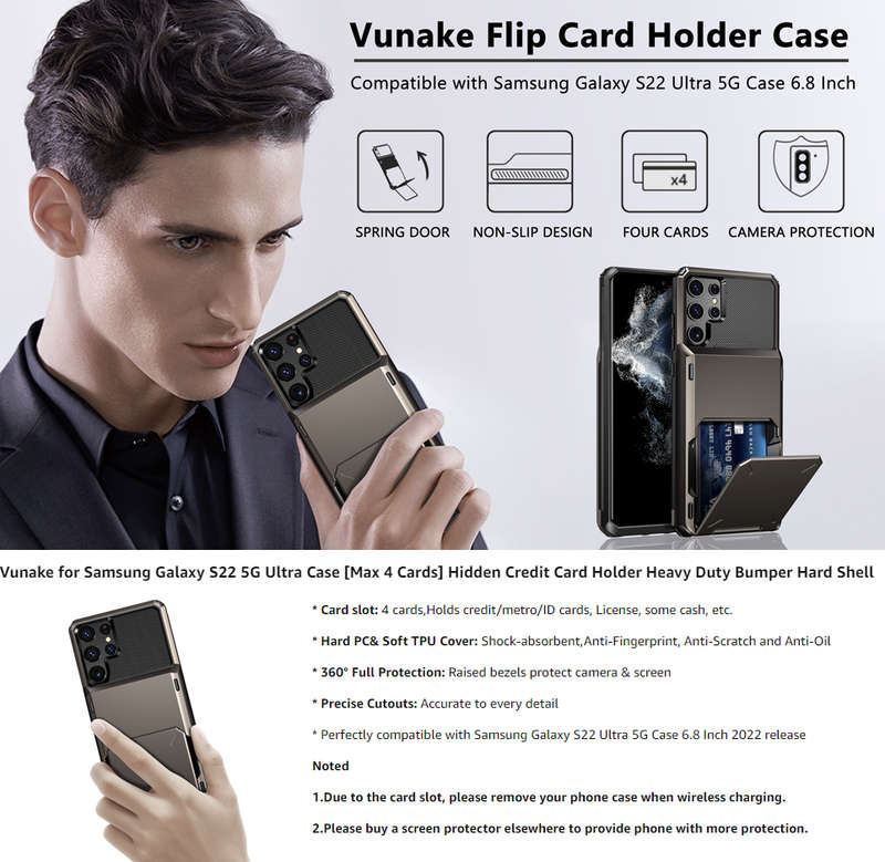 Samsung S22 Ultra Flip Card Case
