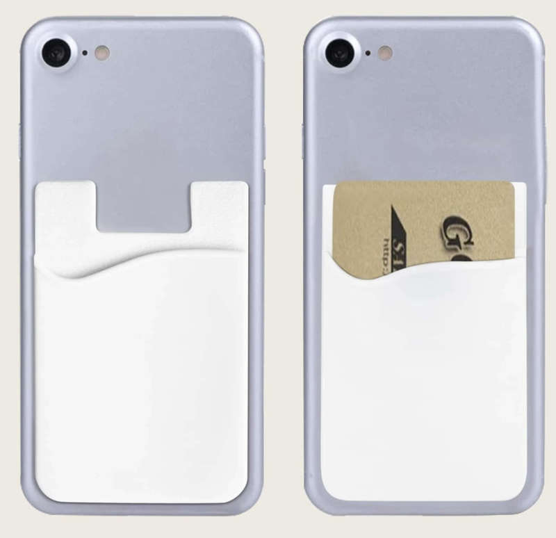 2 card Adhesive Cellphone Card Holder (White)