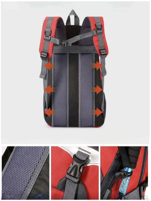 40L Unisex Water Resistant Travel / Hiking Backpack (Red)
