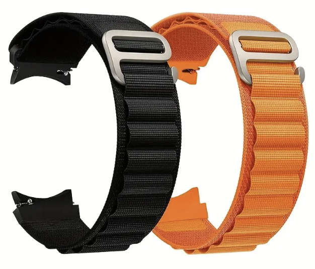 Sports Nylon Orange Strap for Samsung Watch 4/5/6 40mm - 47mm