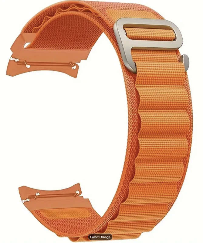 Sports Nylon Orange Strap for Samsung Watch 4/5/6 40mm - 47mm