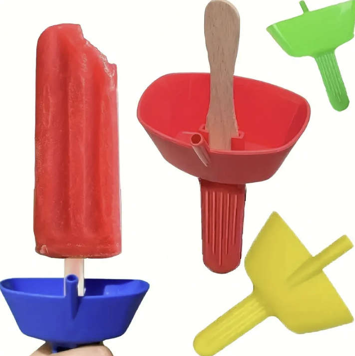 No Drip Popsicle / Ice Cream Stick Holder with Straw (BLUE)