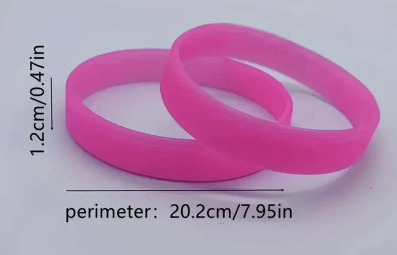 Glow-in-the-Dark Rubber Wristbands (Yellow)