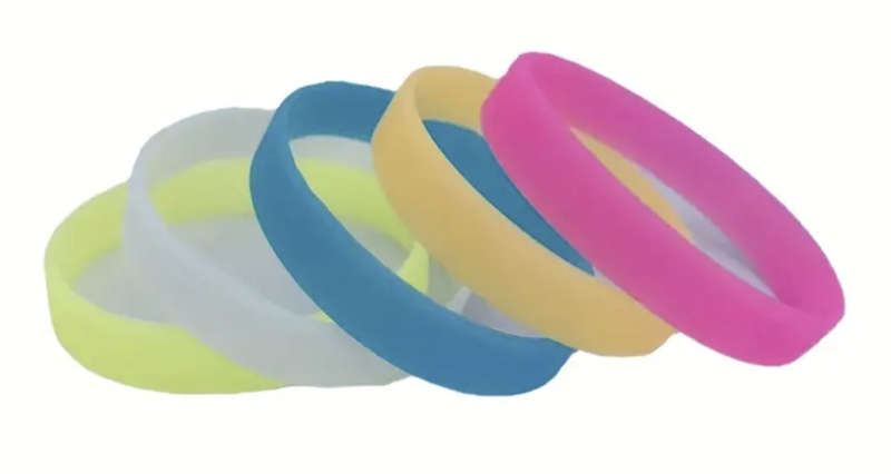 Glow-in-the-Dark Rubber Wristbands (Yellow)