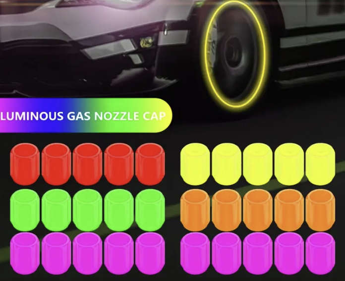 Star Orange Glow-in-the-Dark Tyre Valve Cap