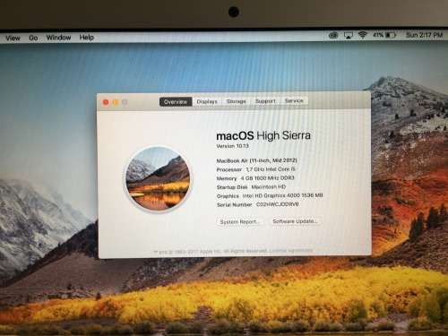 MacBook Air 11"  Mid 2012, MD223SO/A - Excellent condition hardly used with Box