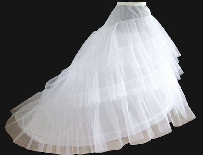 Gorgeous exquisite White train Petticoat