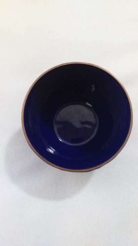 Vintage 1950`s Handmade Austrian Brimmer Email Covered Copper Dish
