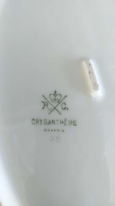 RARE!! ANTIQUE 1901 - 1933 ROSENTHAL CHRYSANTHEME CACILLIE `PINK ROSES` GOLD TRIM HANDLES DISH TRAY