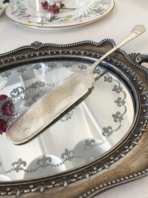 VINTAGE/ANITQUE POST 1940 J.S#S WESTFIELD PLATE SHEFFIELD ENGLAND LARGE LONG SERVER CAKE/PASTRY/FISH