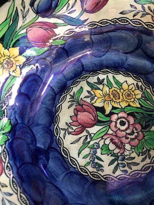 ART DECO!! MAILING MOORCROFT WARE LARGE BOWL (NEWCASTLE -ON-TYNE ENGLAND) 1762 -1963