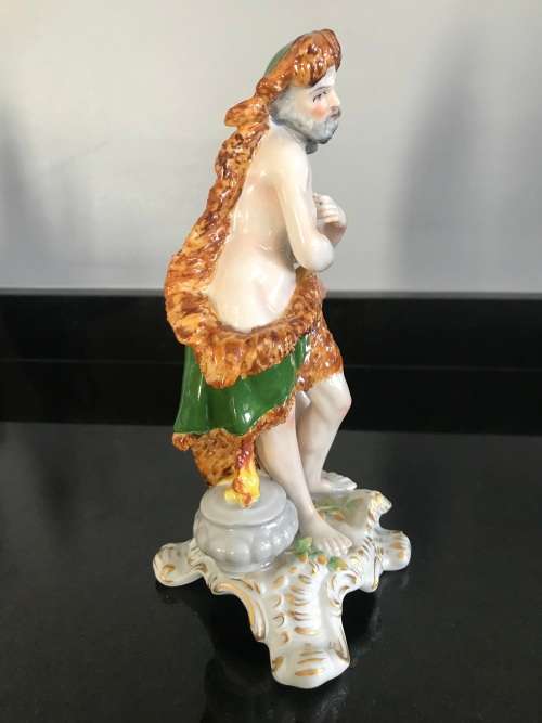Antique Circa 1918 Sitzendorf `Allegory of Winter` Porcelain Figure