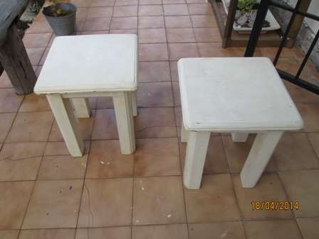 Painted Pair Wooden Side Tables
