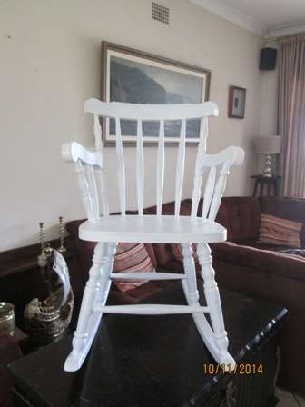Painted White Pine Rocking Chair
