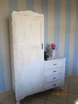Vintage Painted Ball and Claw Wardrobe