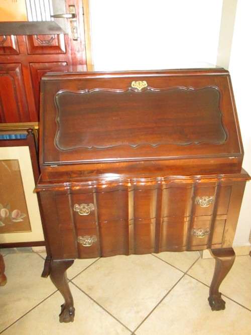 Vintage  Imbuia Ball and Claw Writing Bureau