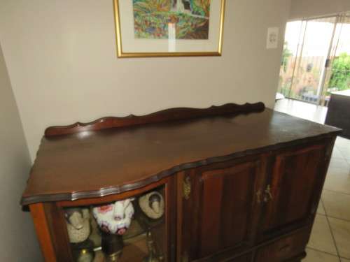 Vintage Imbuia Ball and Claw Cupboard/Display Cabinet