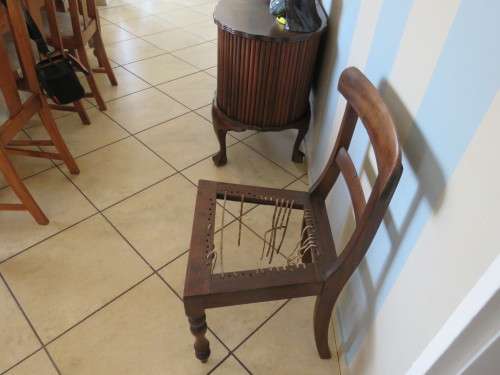 Rare Antique Stinkwood Riempie Chair Dated 1870