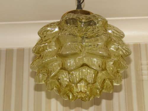 Stunning Yellow Glass Lampshade from the 50s