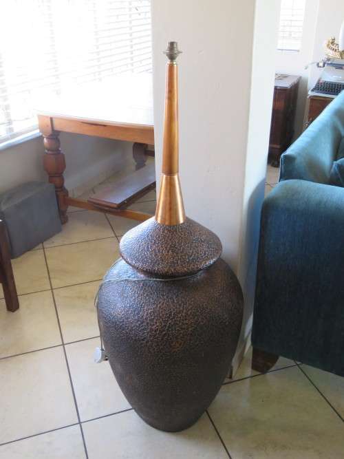 Retro Large Copper Based Standing  Lamp