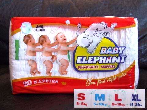 BABY ELEPHANT *** Disposable Diapers / Baby Nappies - Size (Small) *** ONLY R125 for 100 Diapers