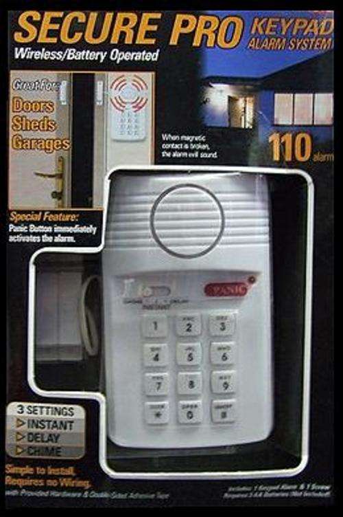 SECURE PRO *** Keypad Alarm System *** Wireless/Battery Operated