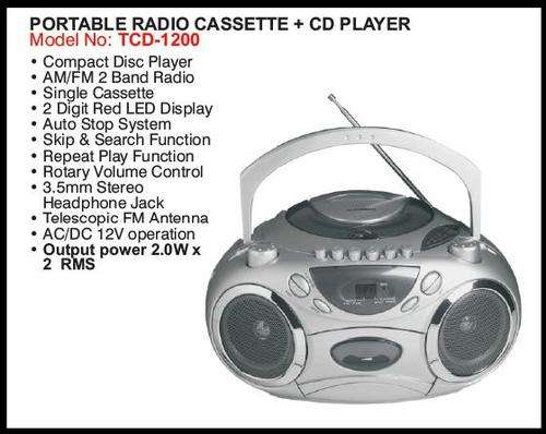 TELEFUNKEN *** Portable Radio Cassette & CD Player with AM/FM  2 Band Radio