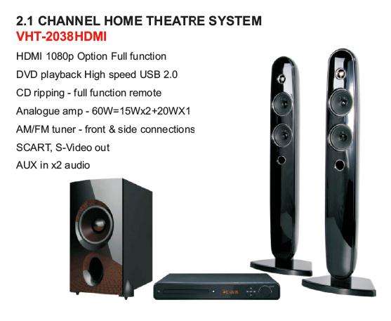 Telefunken ***2.1 Channel Home Theatre System *** HDMI/ CD Ripping/ AM-FM/ DVD Playback