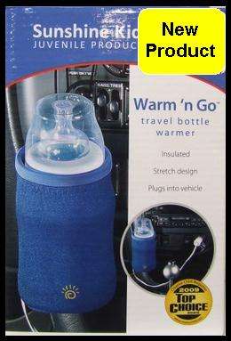 BABY *** Warm & Go Travel Bottle Warmer *** Insulated / Stretch Design *** Plugs into Vehicle