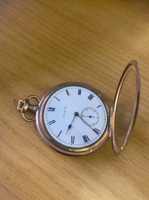 Elgin Antique Pocket Watch - Rose Gold With Certification