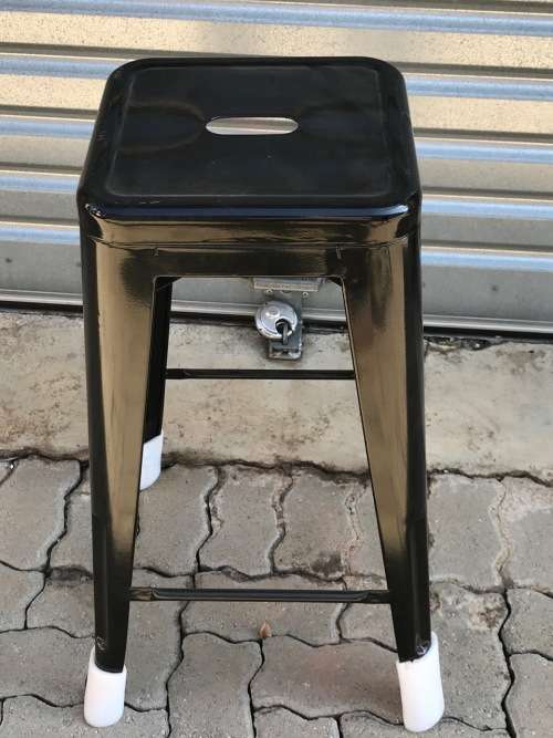 Black Metal Bar Stools x5