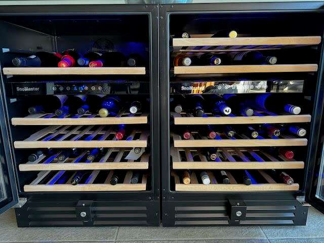 Wine Cooler - 2 x SnoMaster 46 BOTTLE DUAL ZONE WINE COOLERs (VT-46)