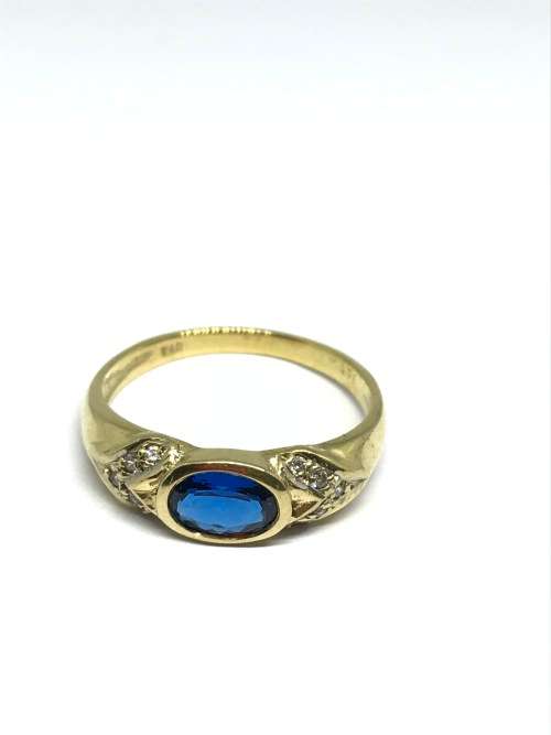 Sapphire & Diamond Gold Ring