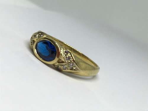 Sapphire & Diamond Gold Ring