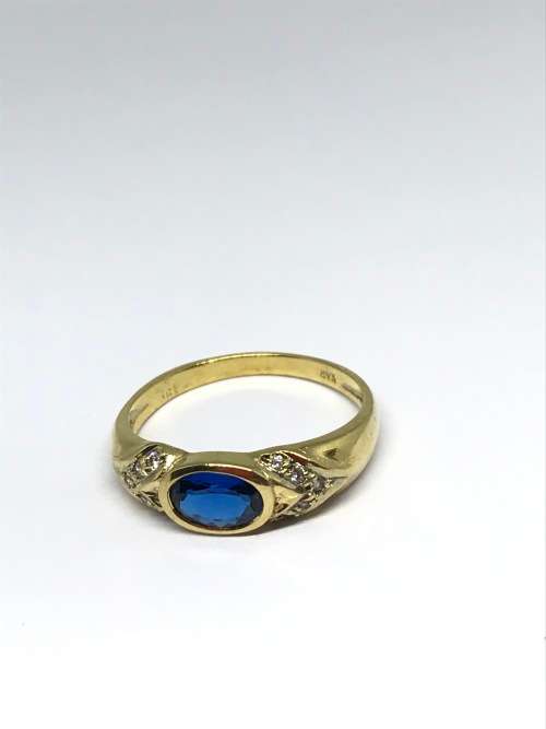 Sapphire & Diamond Gold Ring