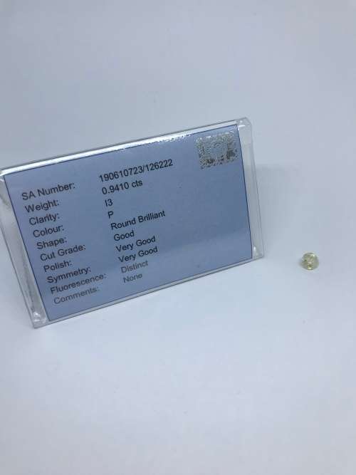 EGL Certified 0.94CT Color P Round Diamond
