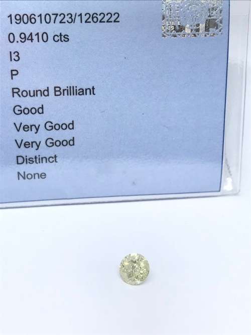 EGL Certified 0.94CT Color P Round Diamond