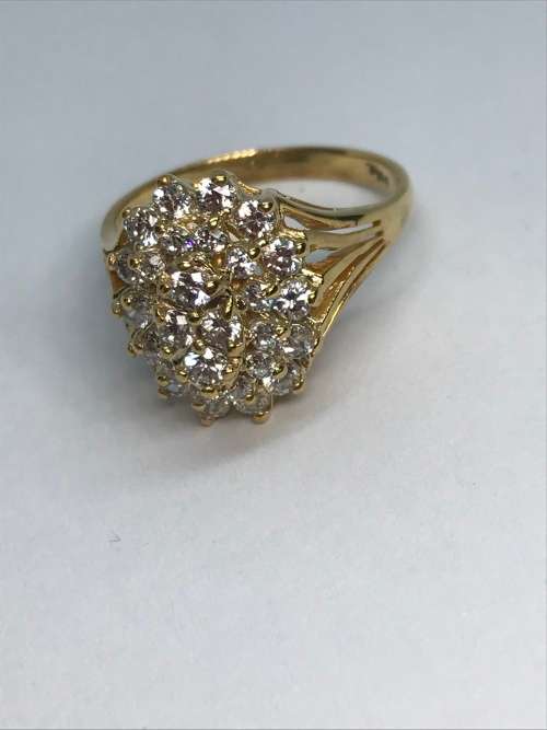 Diamond Lotus Cluster Ring - AMAZING WORKMANSHIP!