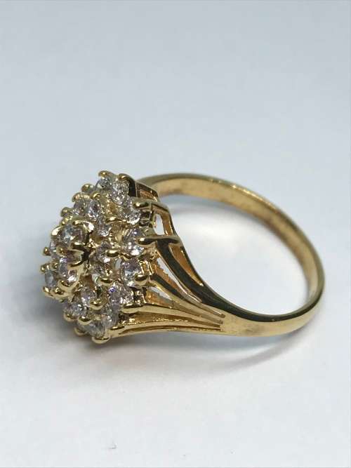 Diamond Lotus Cluster Ring - AMAZING WORKMANSHIP!