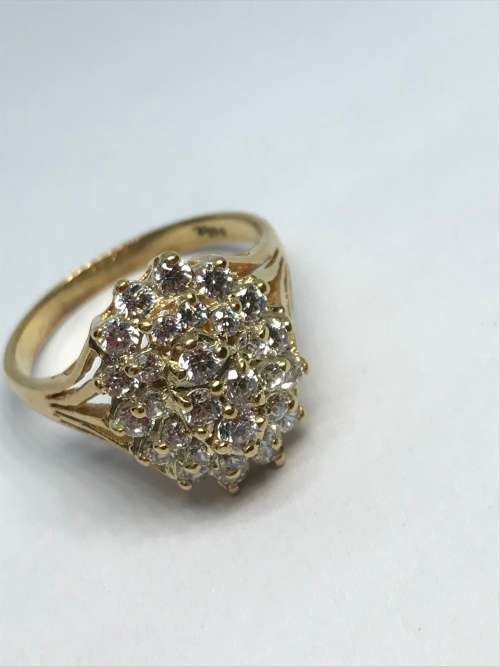 Diamond Lotus Cluster Ring - AMAZING WORKMANSHIP!
