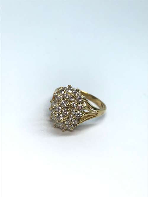 Diamond Lotus Cluster Ring - AMAZING WORKMANSHIP!