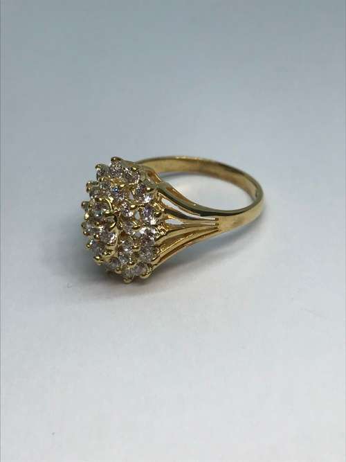 Diamond Lotus Cluster Ring - AMAZING WORKMANSHIP!