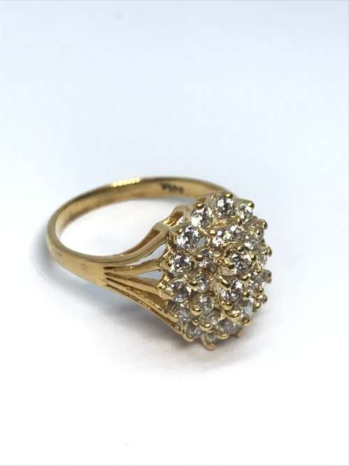 Diamond Lotus Cluster Ring - AMAZING WORKMANSHIP!