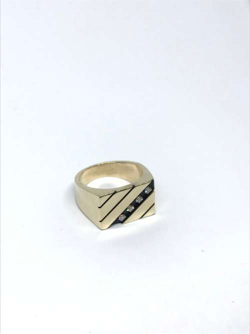 SUPERB Men's Solid Gold Diamond Ring (ChevronTexaco)