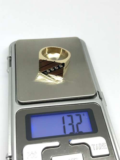 SUPERB Men's Solid Gold Diamond Ring (ChevronTexaco)