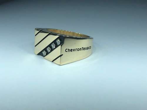 SUPERB Men's Solid Gold Diamond Ring (ChevronTexaco)