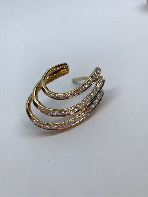 Diamond Covered Gold Earrings